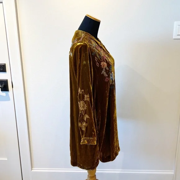 Johnny Was Denali Velvet Embroidered Tunic Dress - Picture 4 of 13